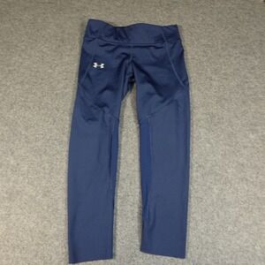 Under Armour Womens HeatGear Speedpocket Compression Leggings Navy Blue MD